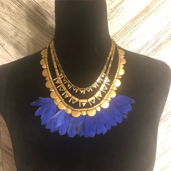 Stella & Dot Jewelry - STELLA & DOT Plume Necklace, Black/Blue Feathers